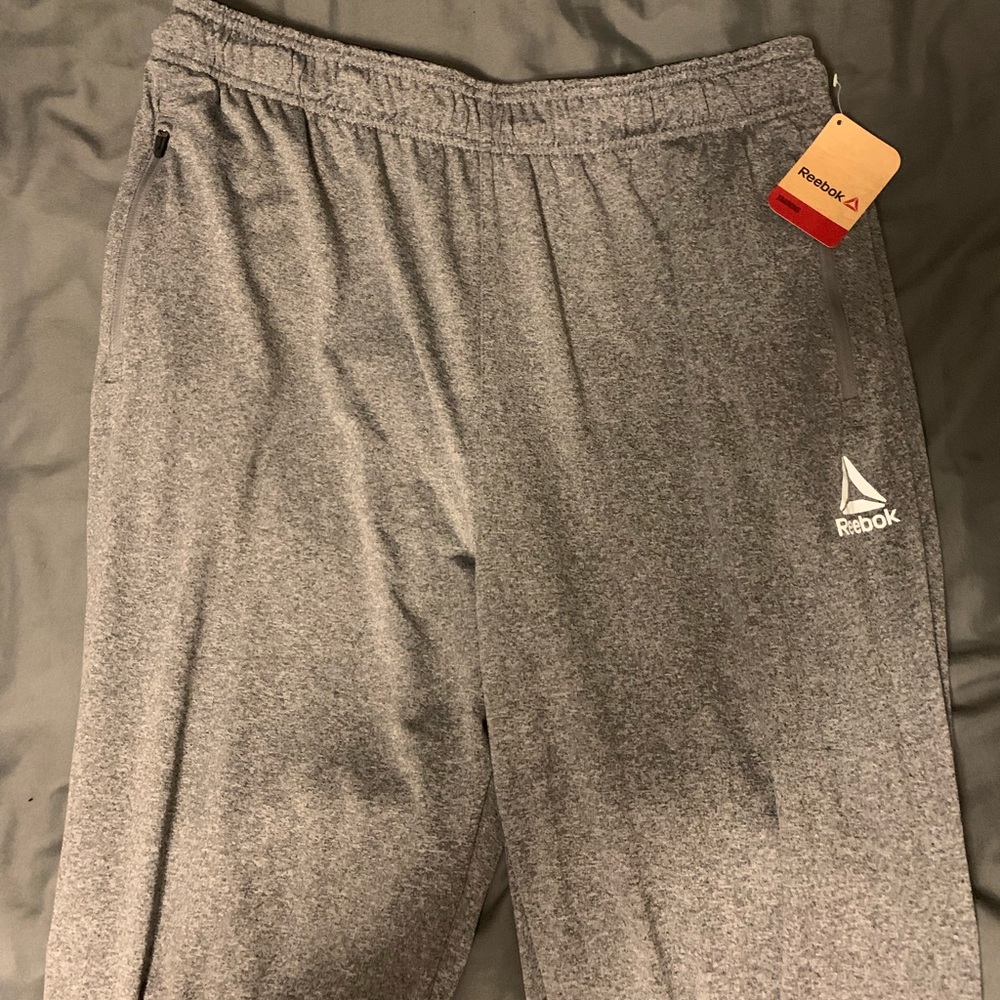 Large Reebok Charcoal Heather Grey Training Pants
